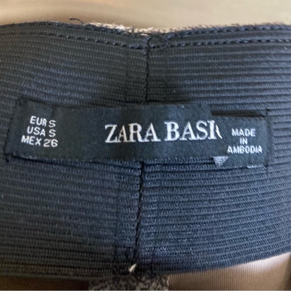 Zara Basic high Rise Brown Plaid  Leggings Size S - Picture 5 of 7